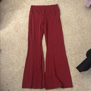 NWOT Offline by Aerie Maroon Crossover Waist Flared Yoga Pants